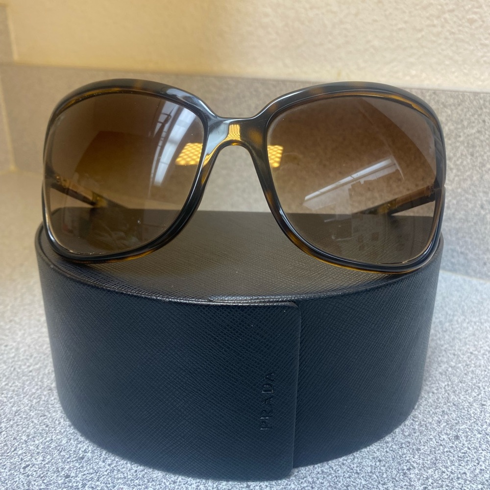 Prada Spr28l Tortoise Shell Oversized Sunglasses … - image 1